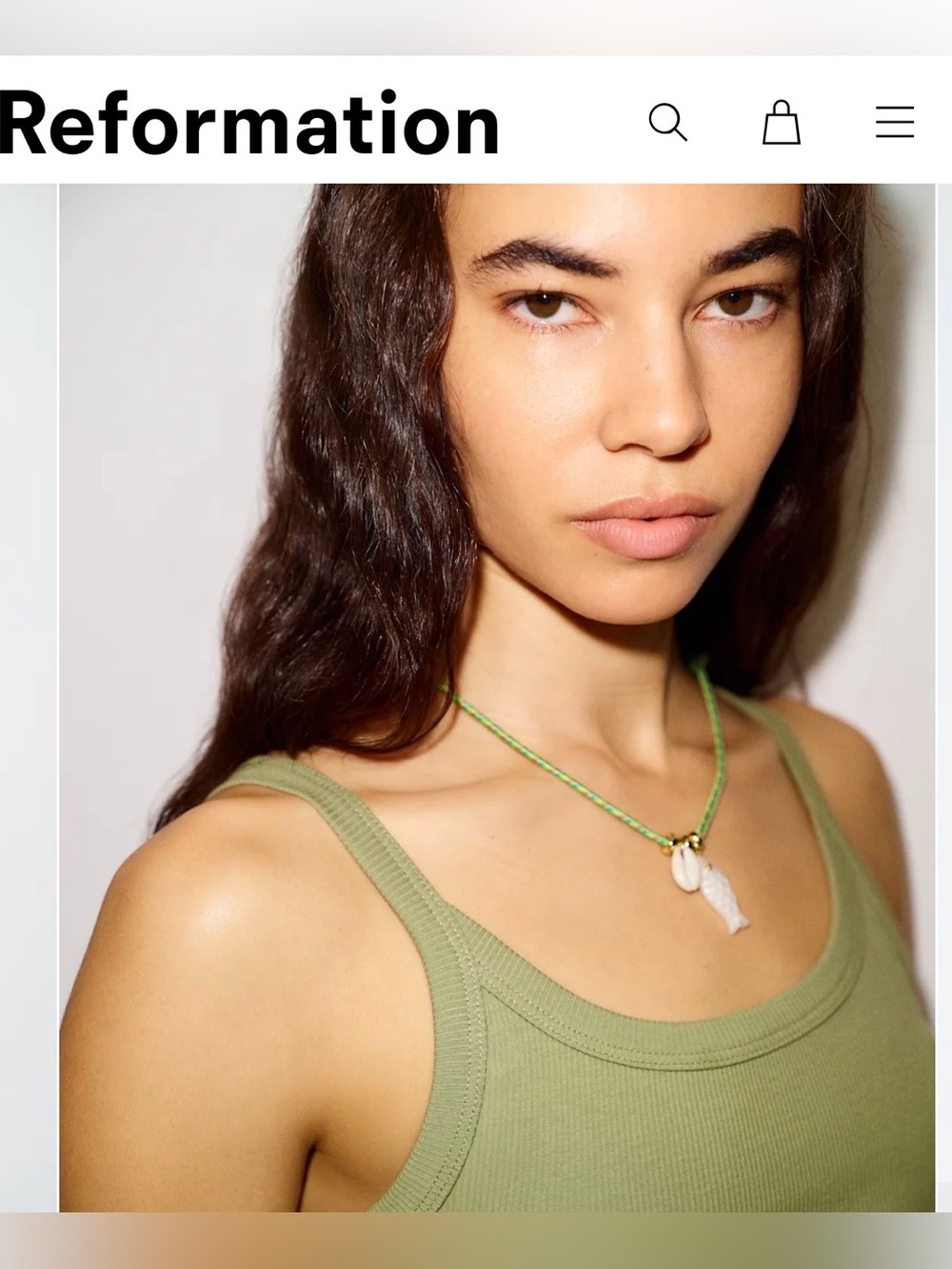 Reformation olive green Callie tank